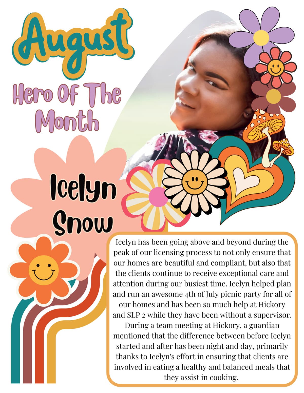 August Hero of the Month Icelyn Snow